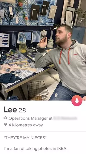 Lee's profile showed his snaps in IKEA.
