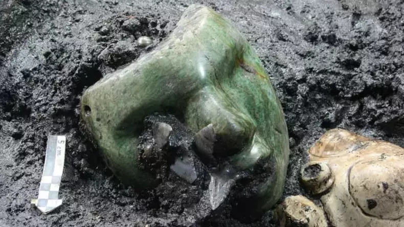 People Terrified By 2,000-Year-Old Green Mask Found At Pyramid