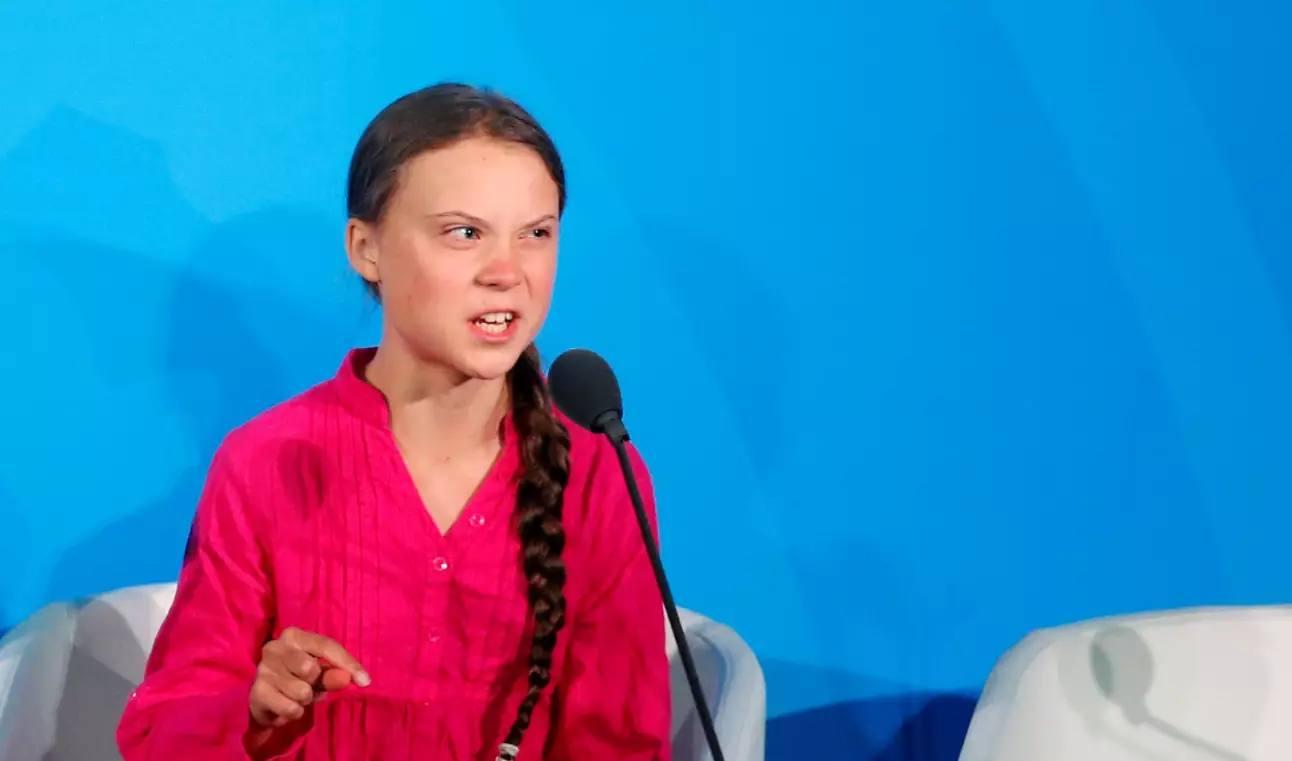 Thunberg at the UN Climate Action Summit this week.