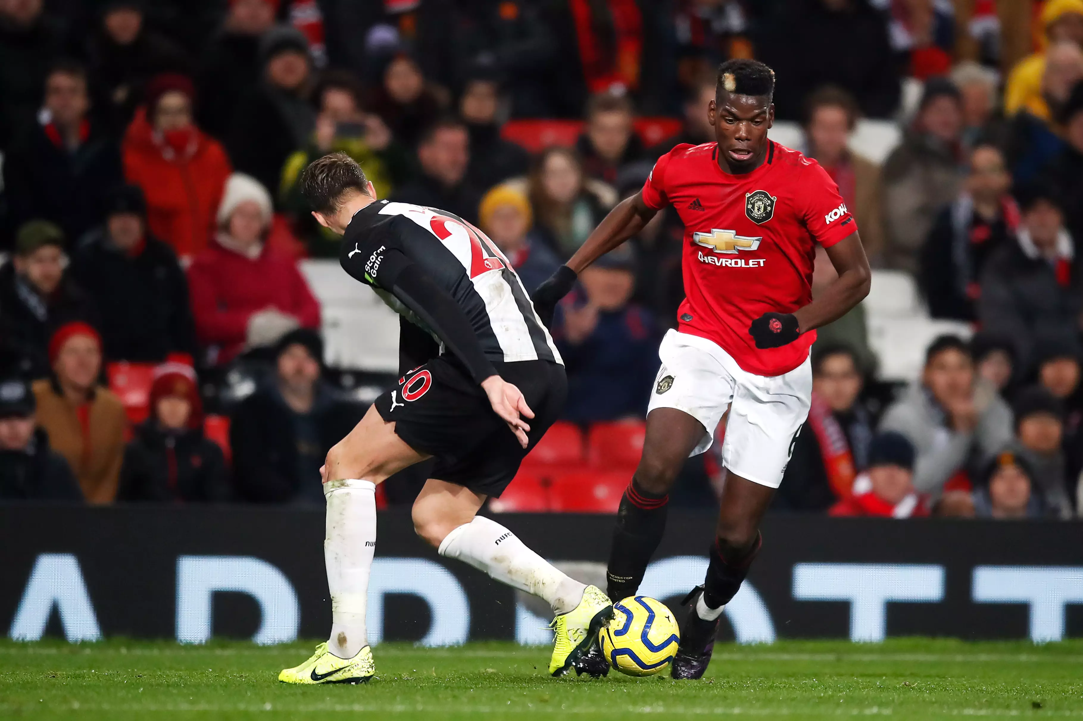 Pogba played in the win against Newcastle United but it's one of only a few matches. Image: PA Images