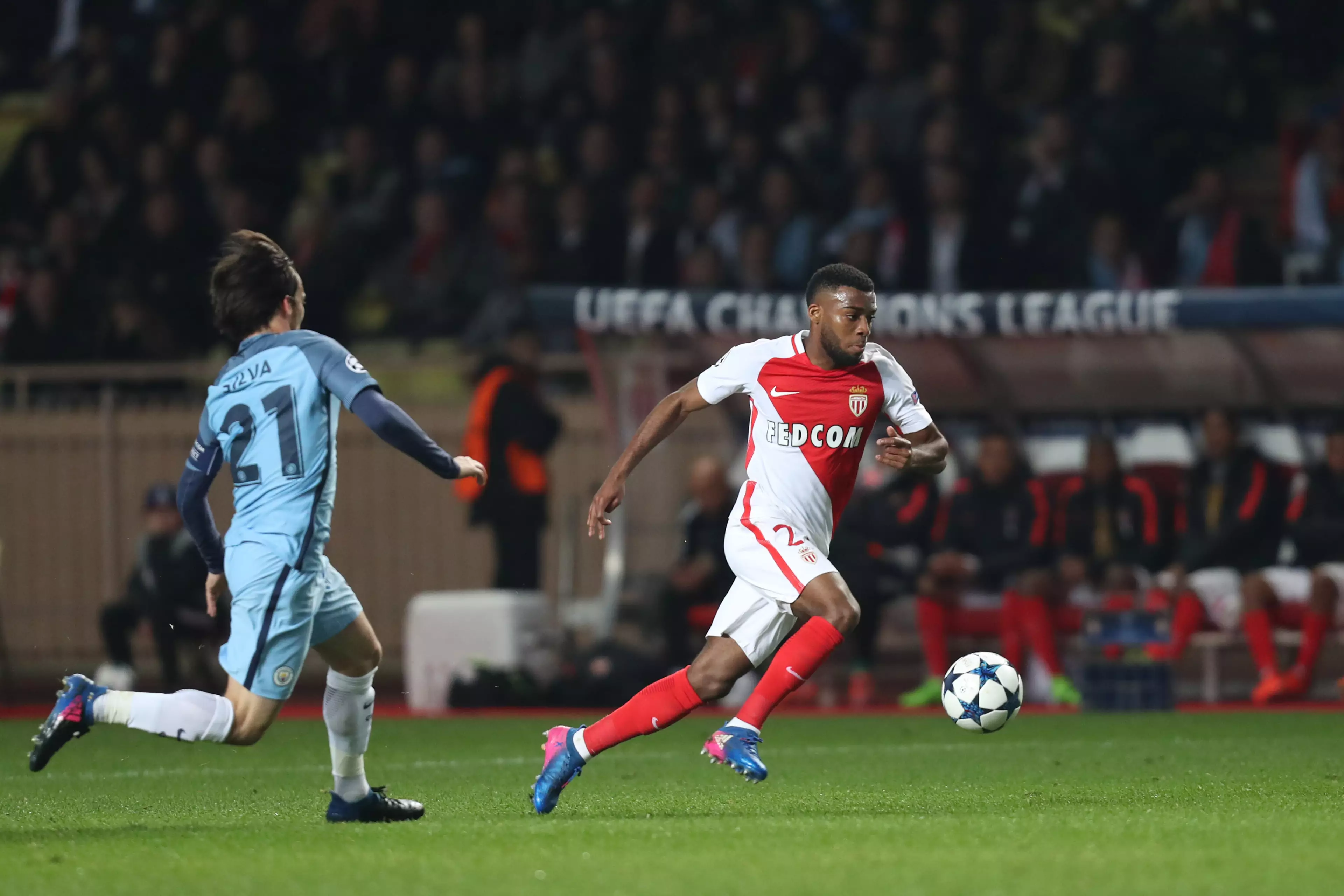 Lemar impressing against Manchester City. Image: PA Images