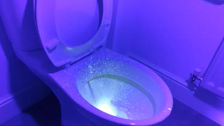 Uv Light Shows How Far Wee Spreads From Standing Up Peeing