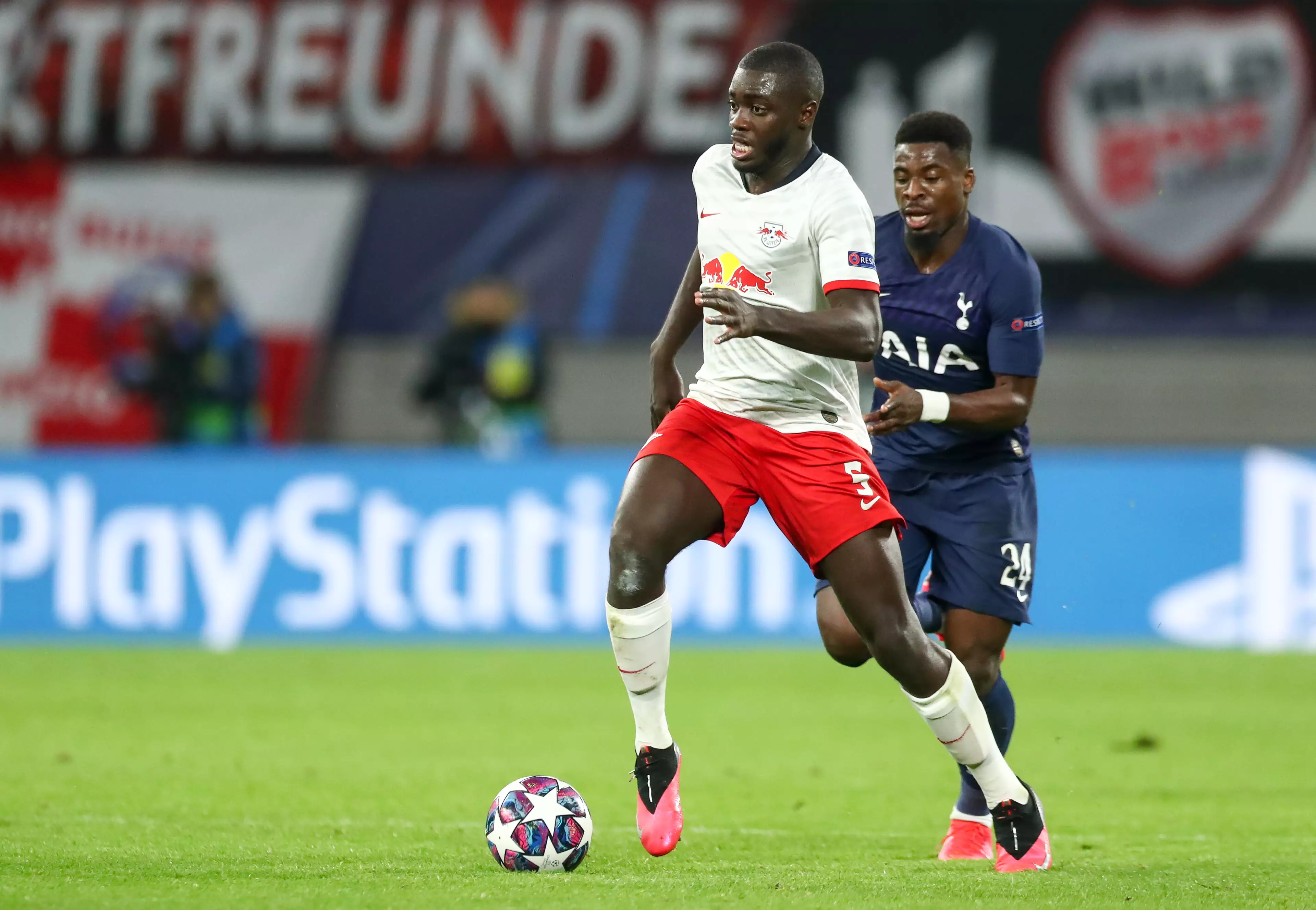 Upamecano impressed earlier in the Champions League against Spurs. Image: PA Images