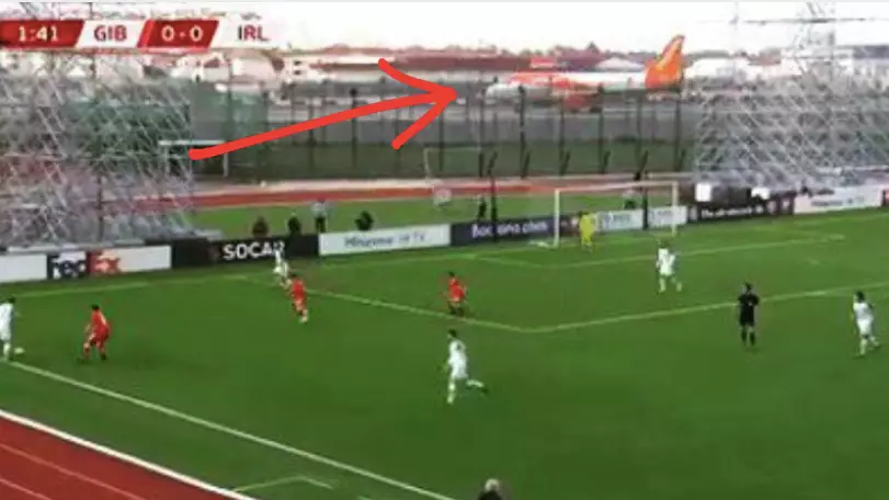 The Moment Easy Jet Plane Takes Off During Gibraltar Against Ireland 
