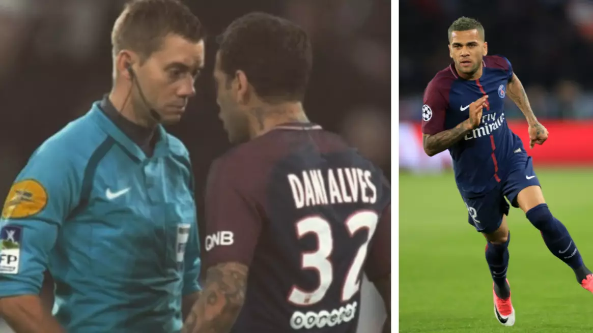 Dani Alves Sends Disrespectful Message To Referee After Sending Off