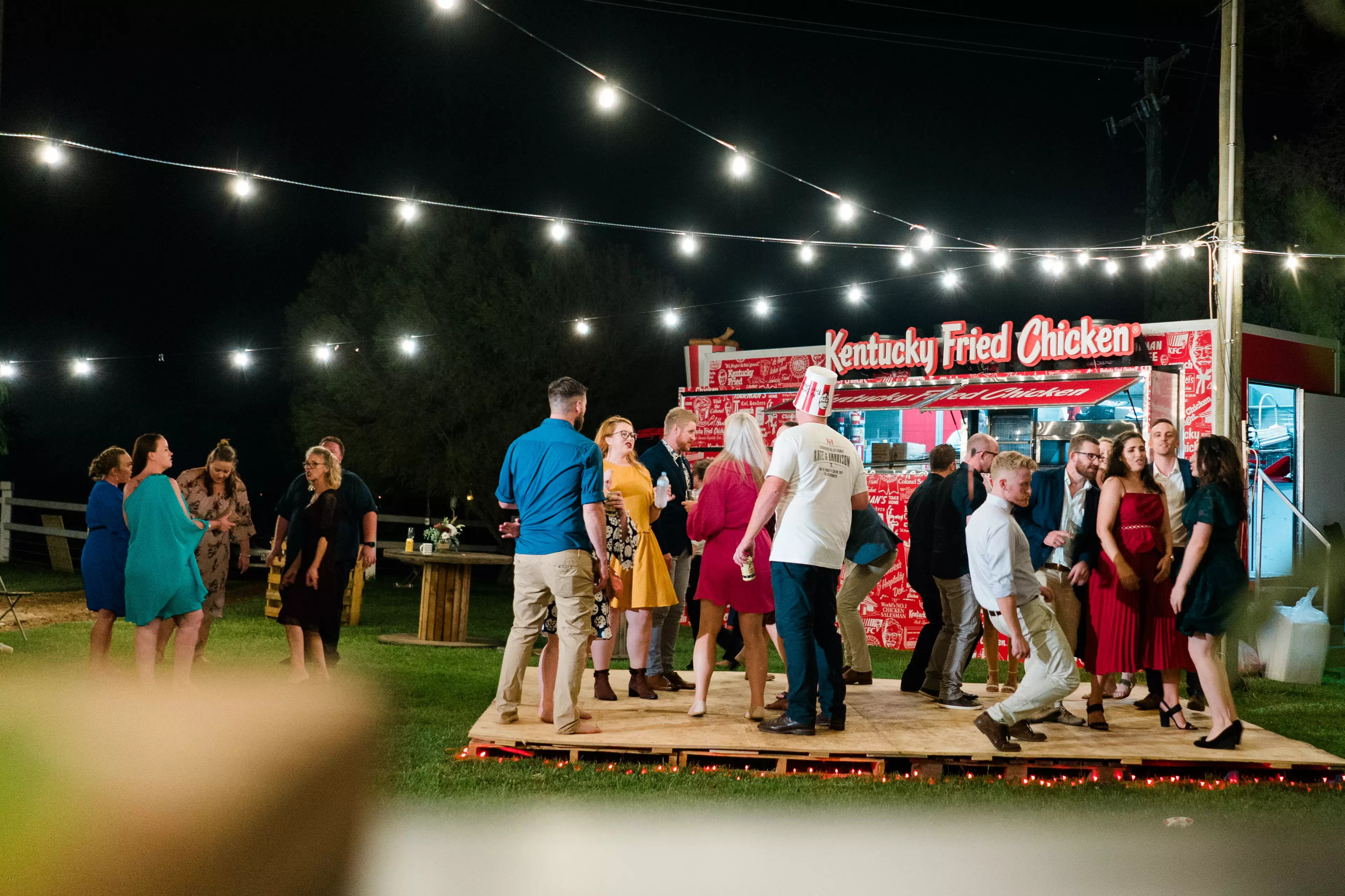 The poultry-themed nuptials featured a KFC food truck.