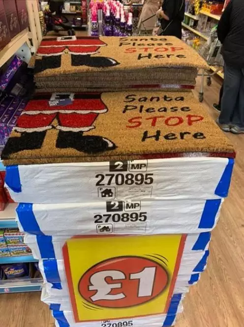 Poundland is selling Santa doormats - and we've not even had Easter yet.