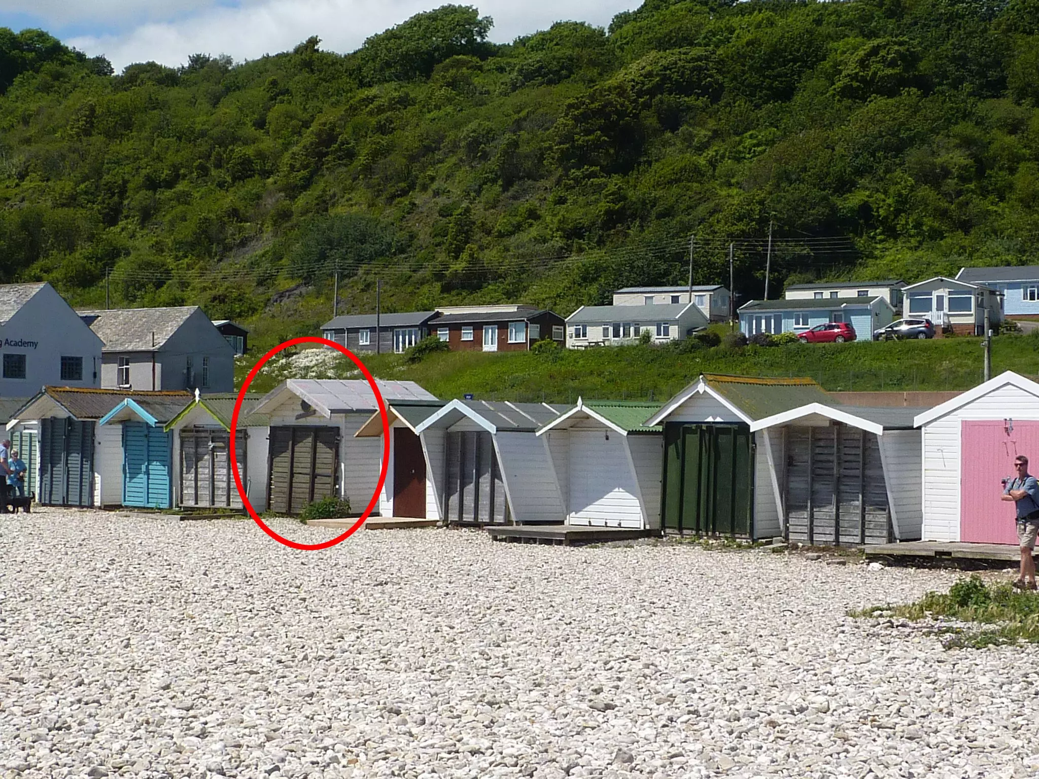 The beach hut is for sale in Dorset (