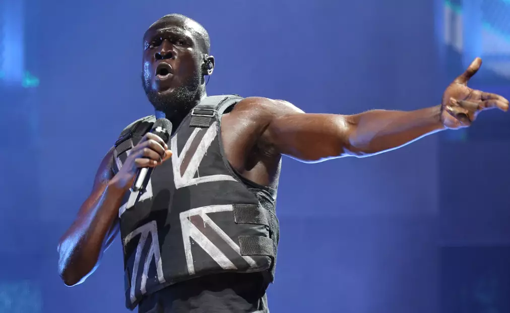 Stormzy performing at Glastonbury earlier this year.