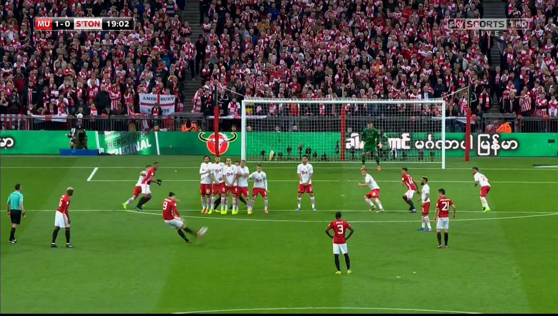 WATCH: Zlatan Ibrahimovic Score Brilliant Free-Kick In EFL Cup Final