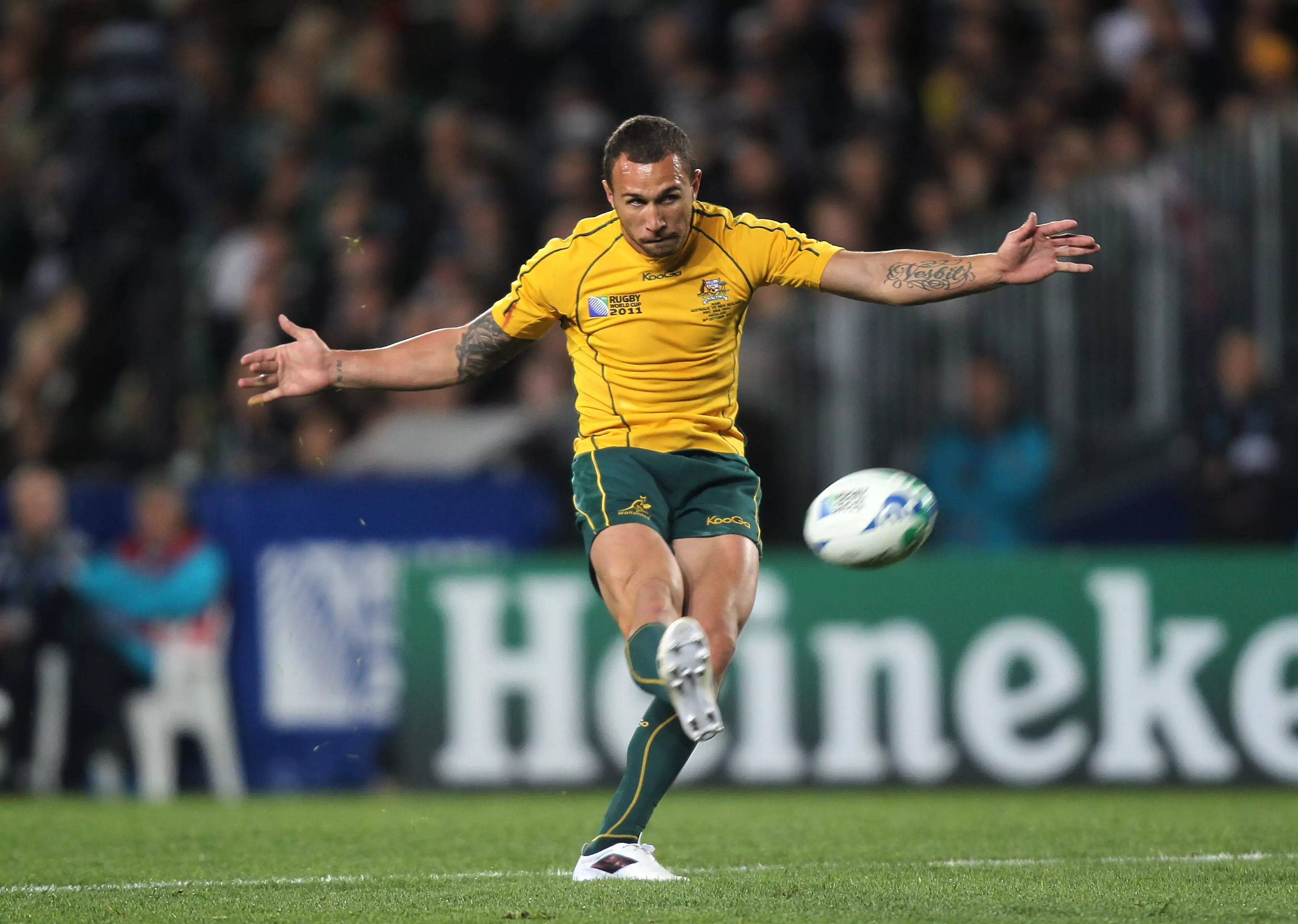 Quade Cooper playing for the Wallabies.