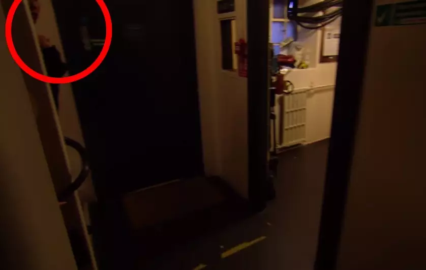 Viewers think they spotted the magician waiting to switch places with the 'ghost'.
