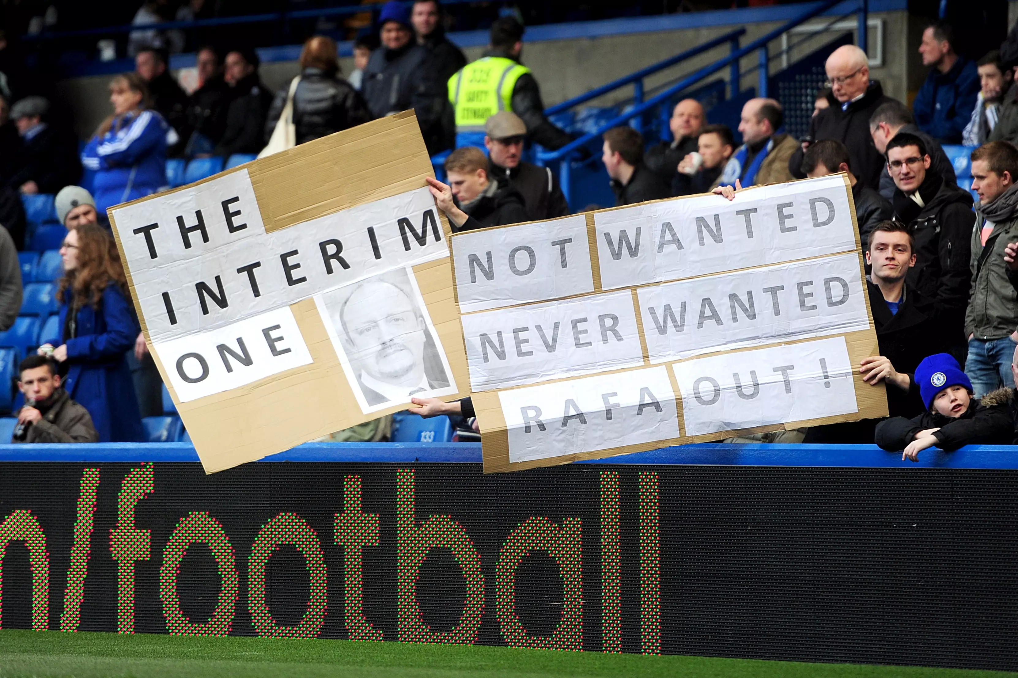 Fans didn't exactly fall in love with Rafa at Chelsea. Image: PA Images