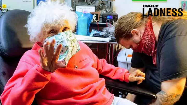 103-Year-Old Woman Gets Frog Tattoo To Tick It Off Her Bucket List