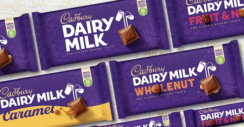 The new Dairy Milk packaging (