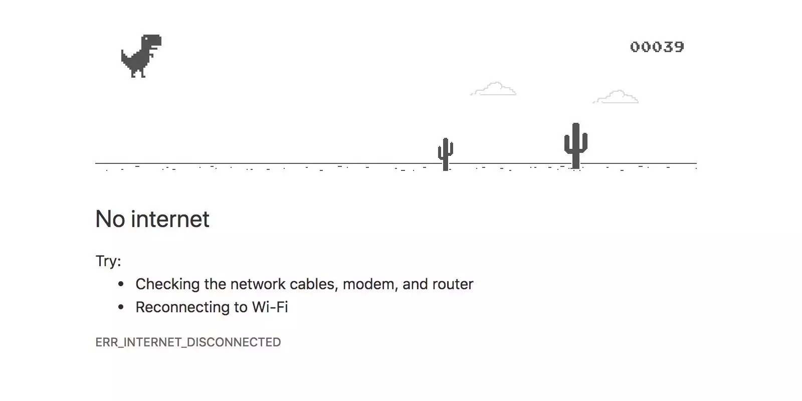 Did you know the Google Chrome no internet dinosaur is a game?