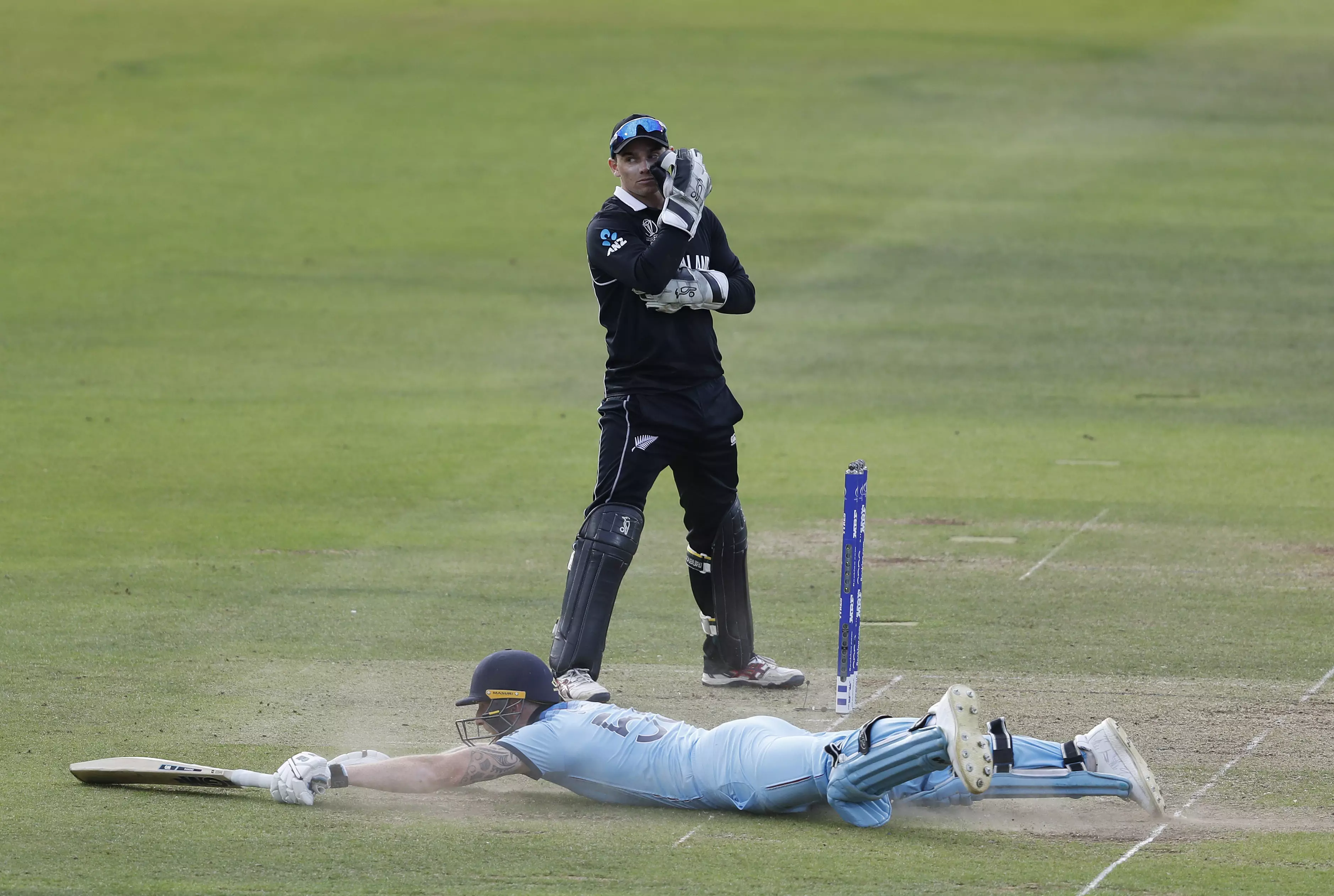 Stokes wasn't going to take another run but the ball rolled for a four. Image: PA Images