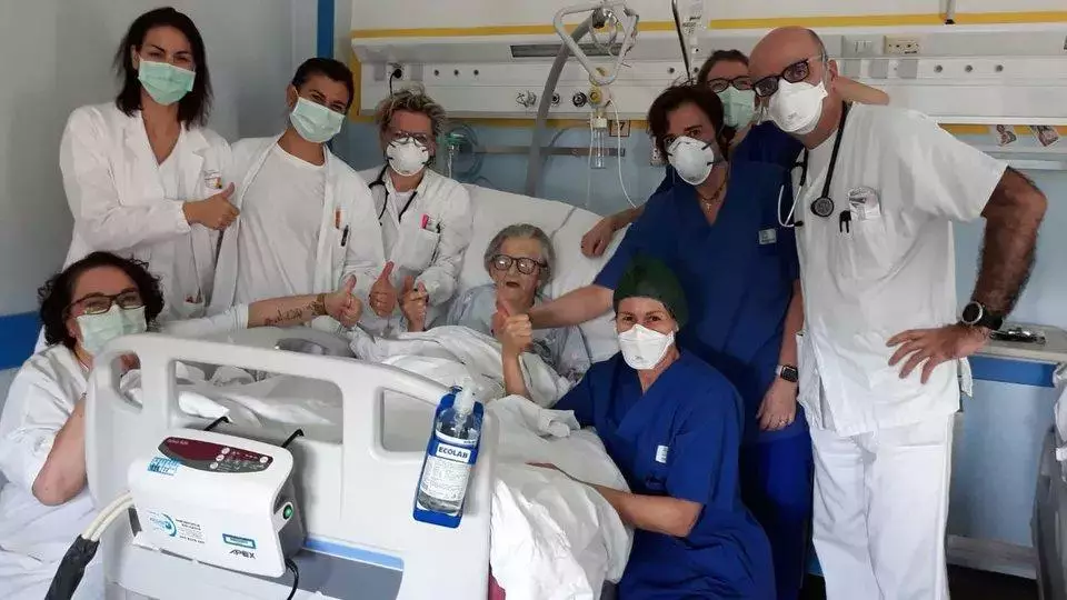 Ms Corsini in hospital.