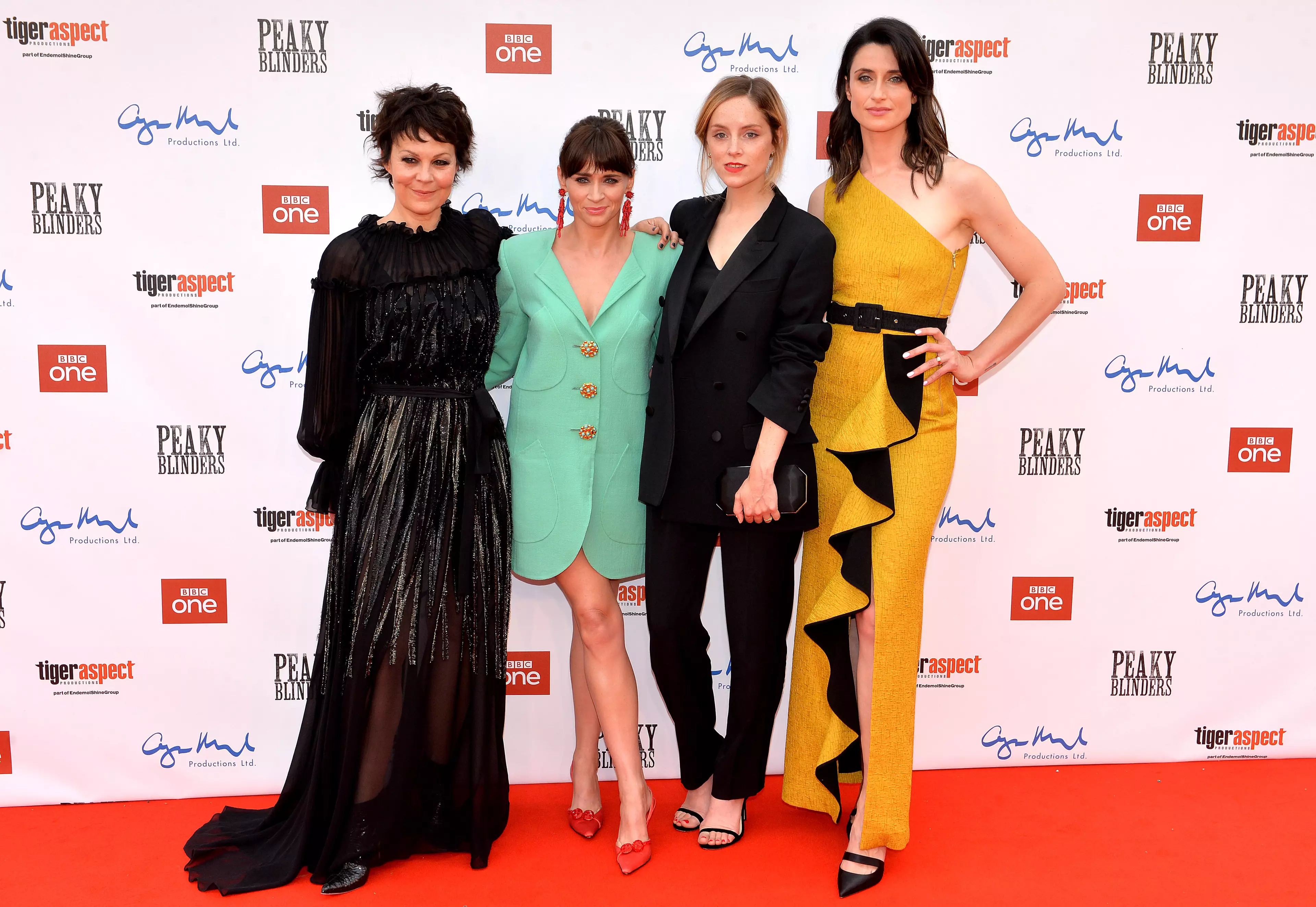 Charlene, second left, with Peaky co-stars Helen McCrory, Sophie Rundle and Natasha O'Keeffe (