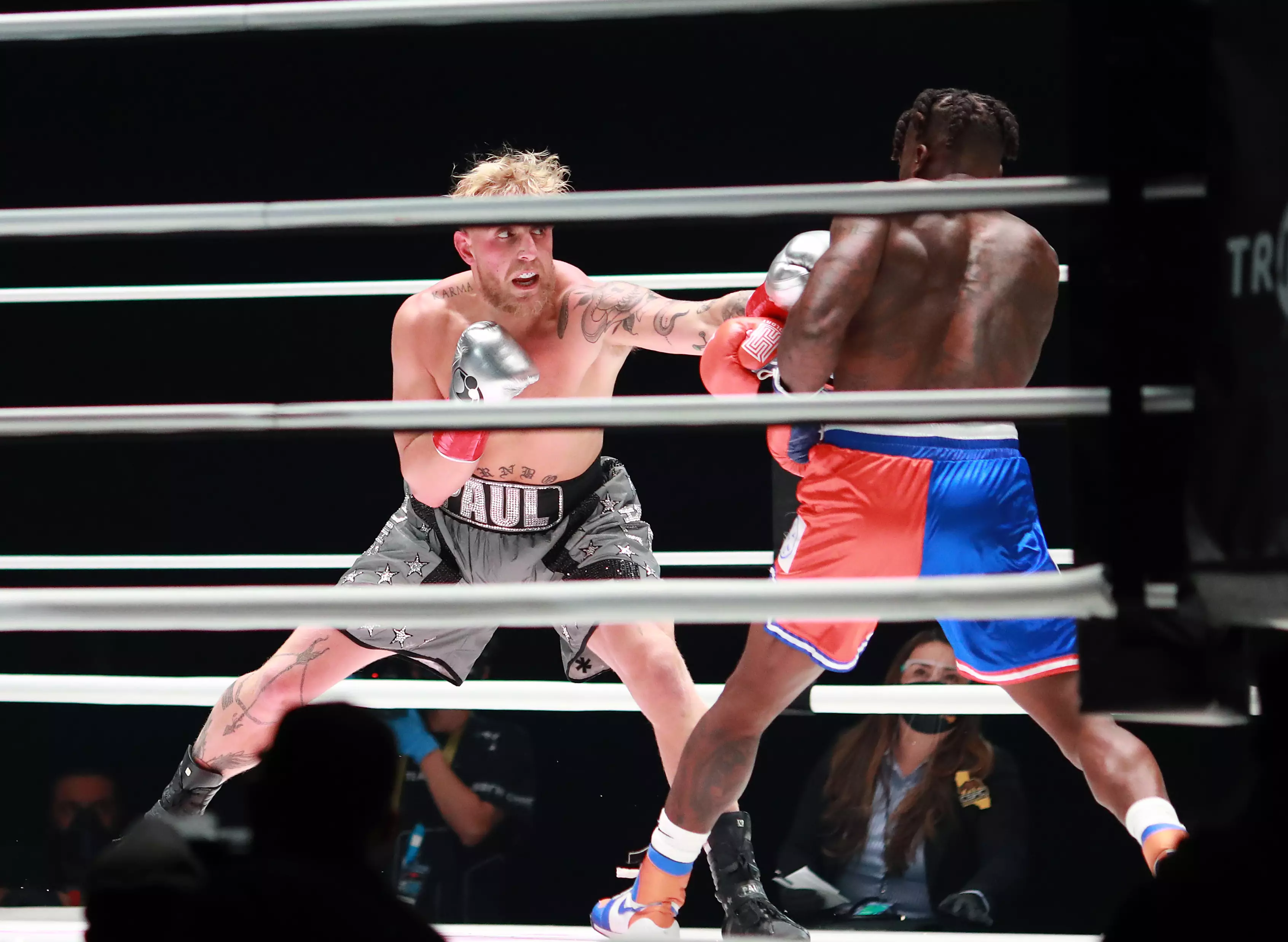Jake Paul during his fight with Nate Robinson. Image: PA Images 