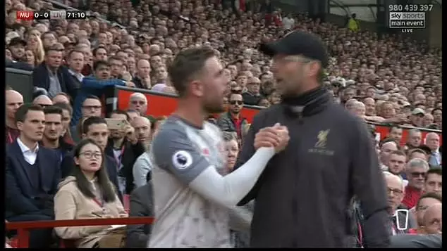 And the two eventually share a handshake. Image: Sky Sports