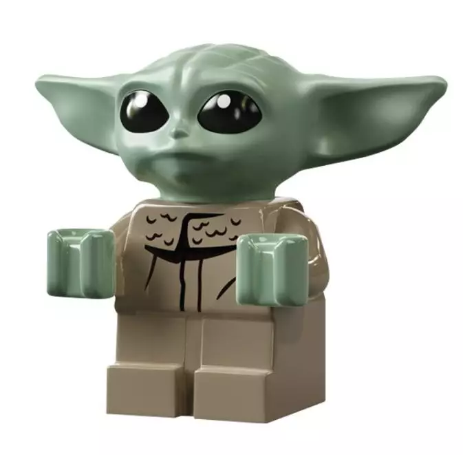 Behold, the Baby Yoda LEGO minifigure.