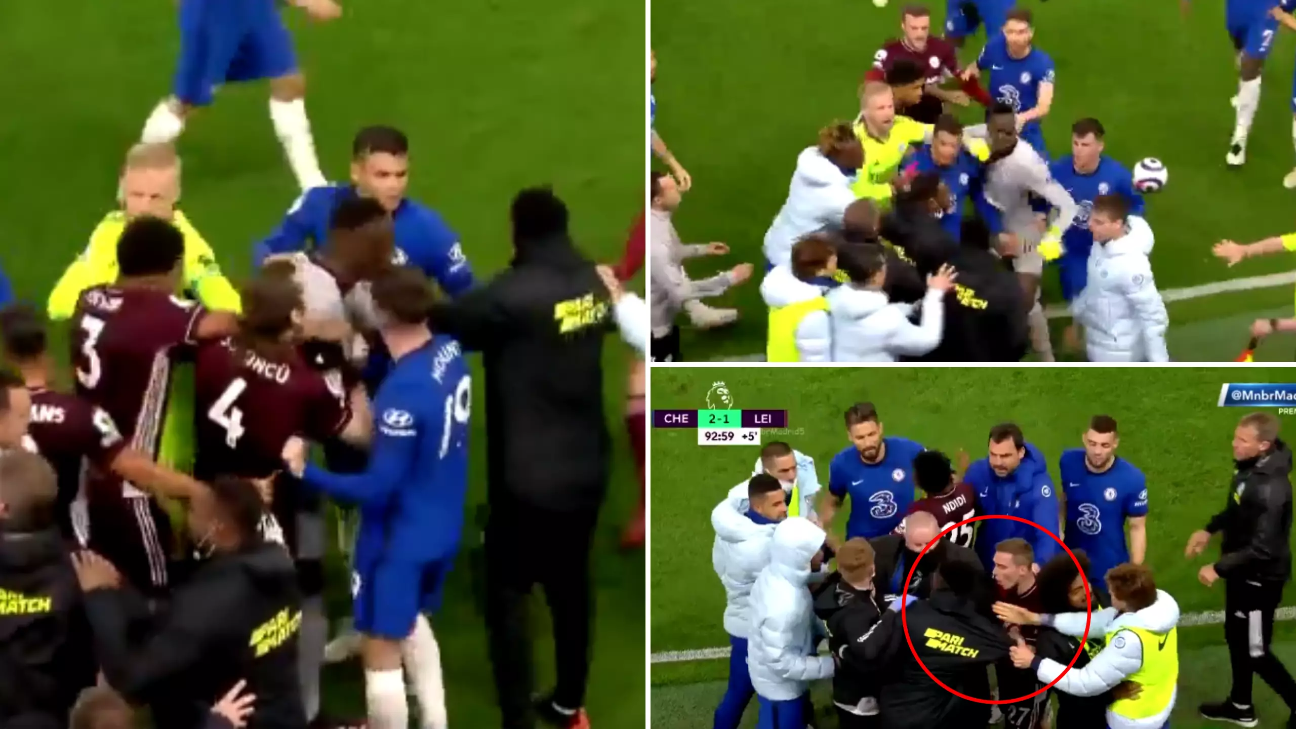 Chelsea Players Absolutely Lost It After Spotting Daniel Amartey In Ugly Touchline Brawl