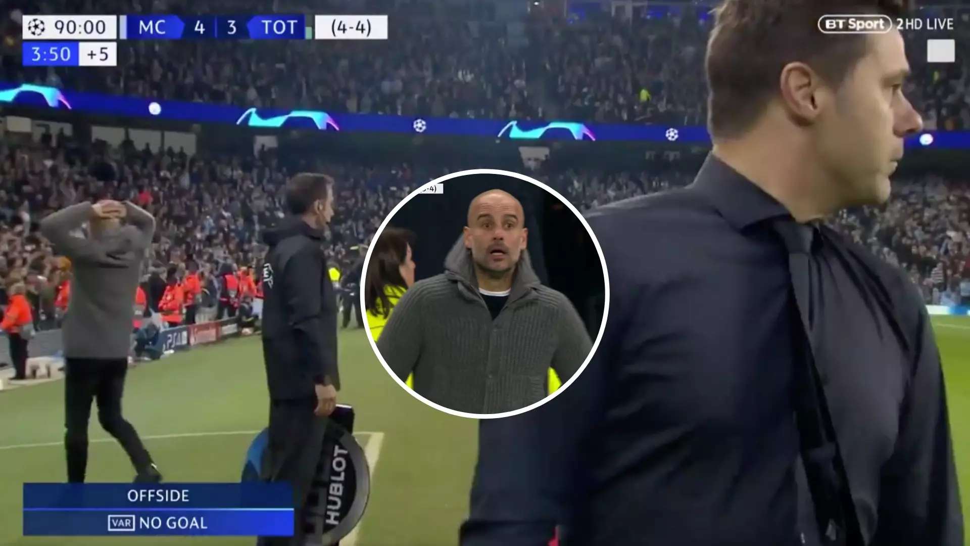 Pep Guardiola’s Reaction To Disallowed Goal Against Spurs Is Genuinely Priceless