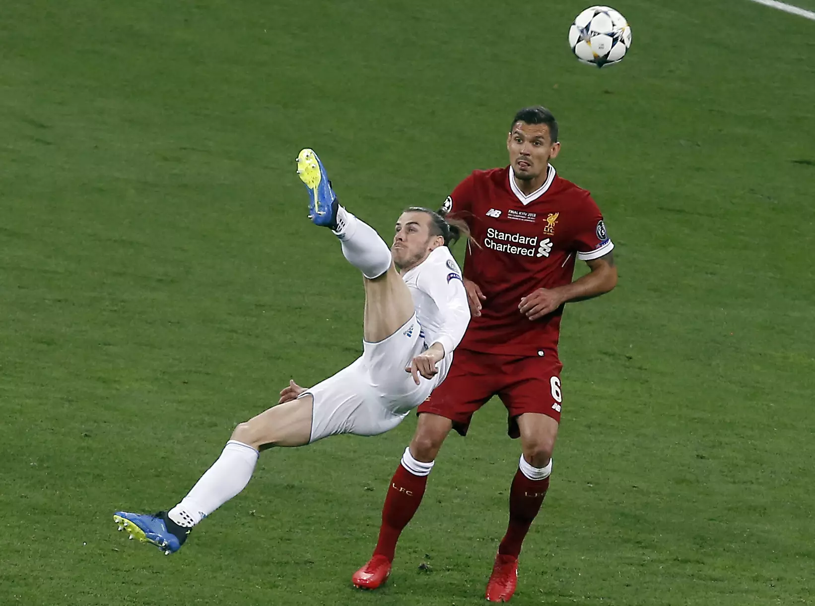 Bale scores his now infamous goal. Image: PA Images