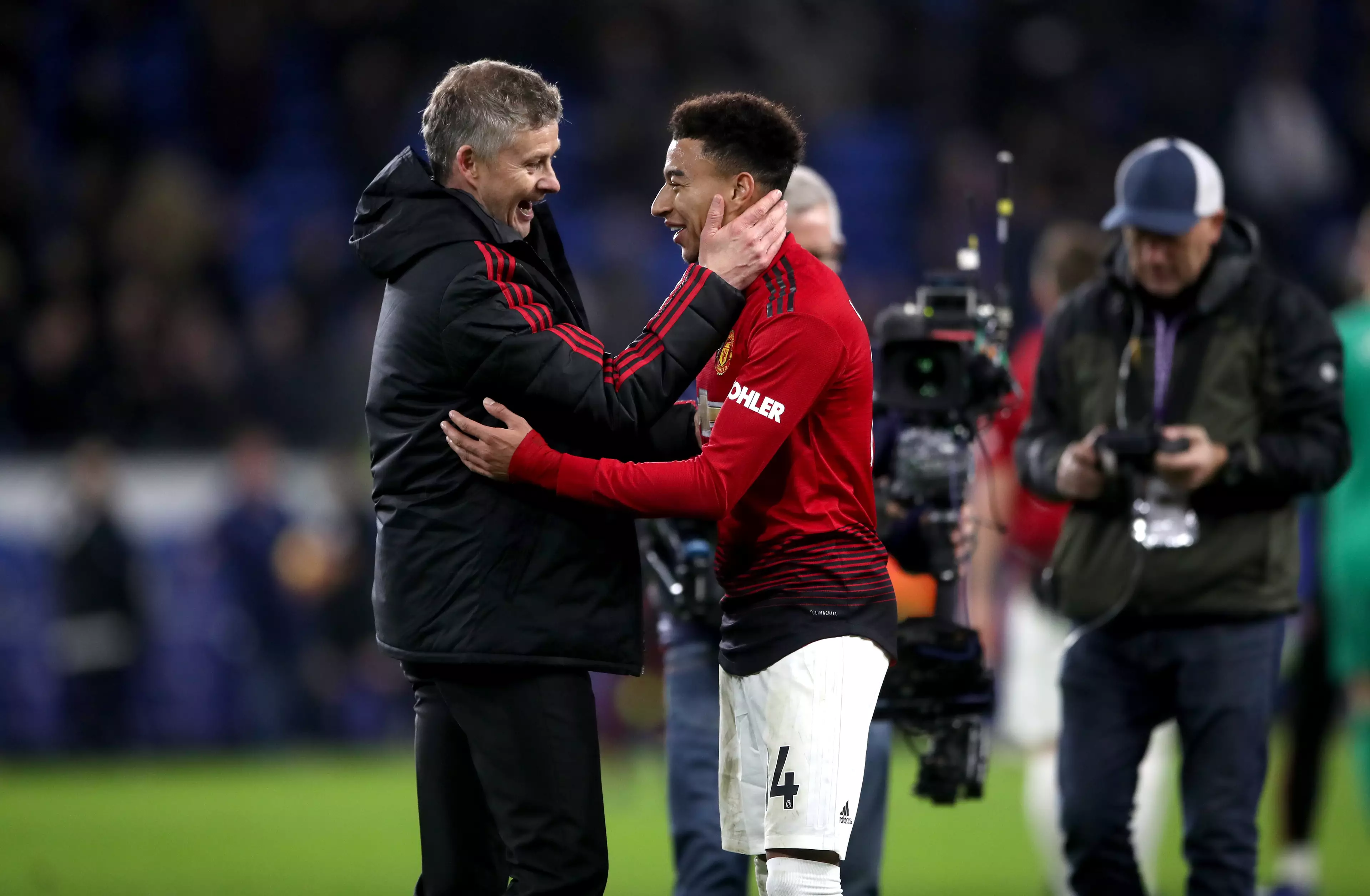 Lingard scored twice from the right on Saturday. Image: PA Images