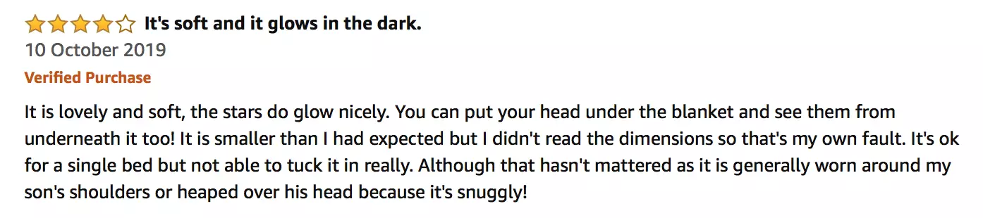 This reviewer commented on how well the glow in the dark feature works. (