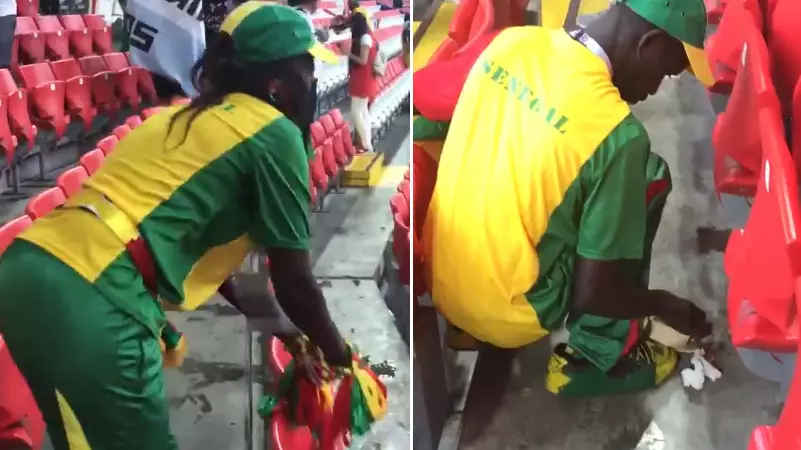 Watch: Senegal Fans Clean Up Their Section Before Leaving The Ground In Brilliant Scenes