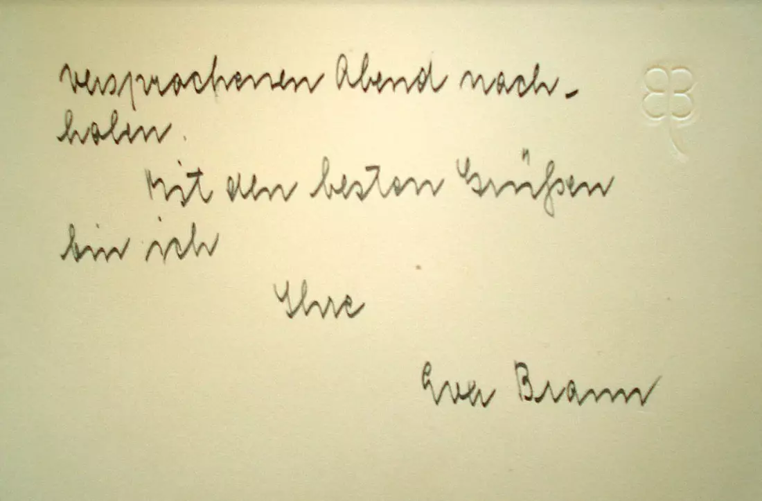 A note from Eva Braun.