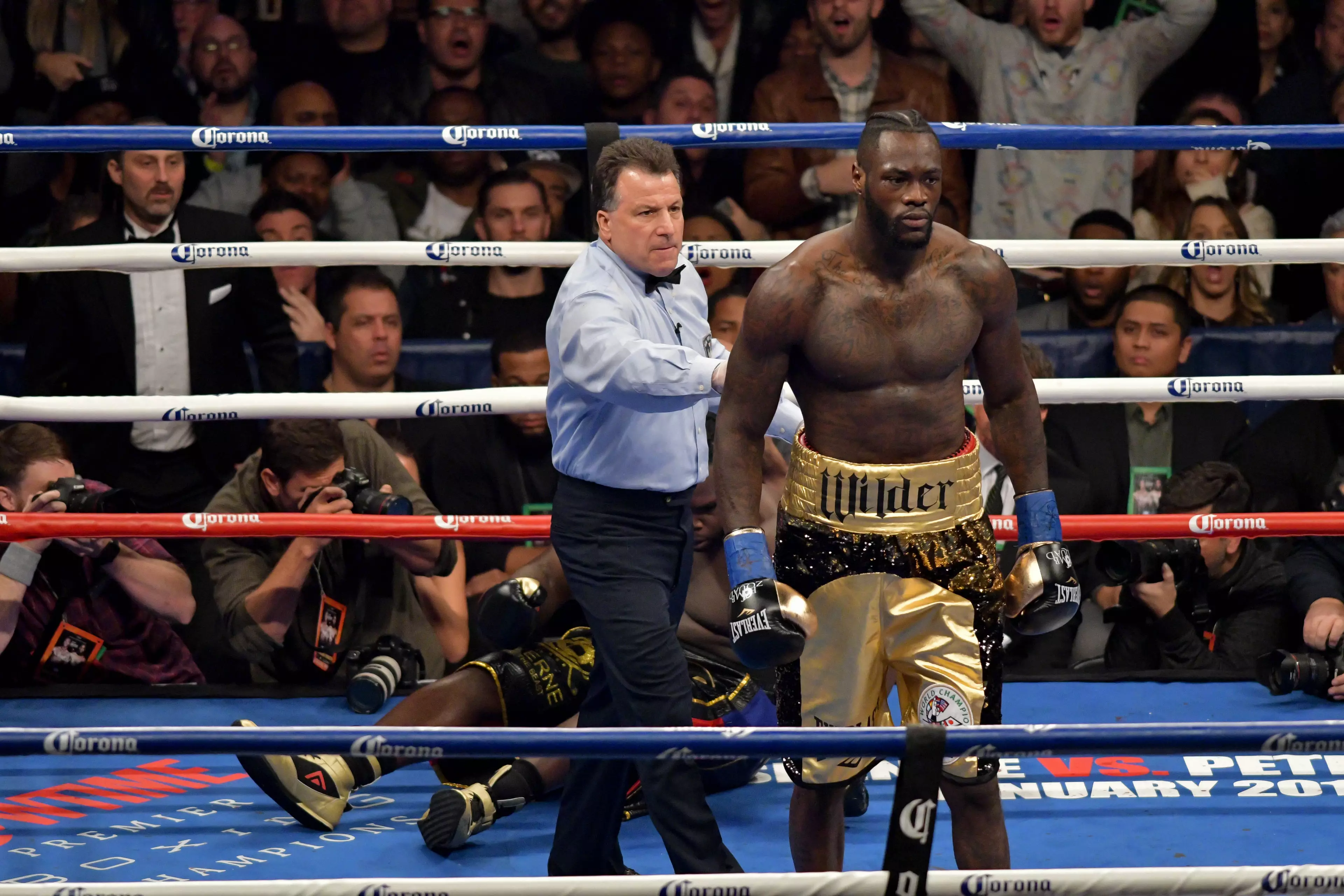 Wilder walks away from a victory. Image: PA