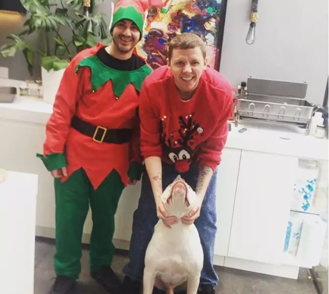Professor Green spent Christmas Day with friends and family.