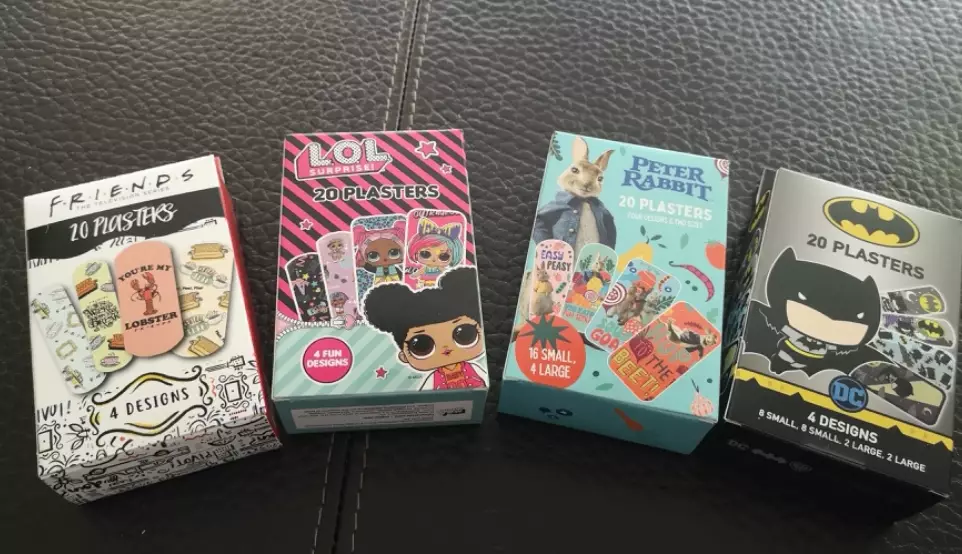 The plasters form part of a new range at Poundland which features Batman and Peter Rabbit designs (