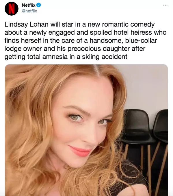 Netflix announced Lindsay's casting (