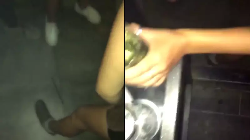 Disgusting Moment Clubber Wees In Glass Then Places It On Table