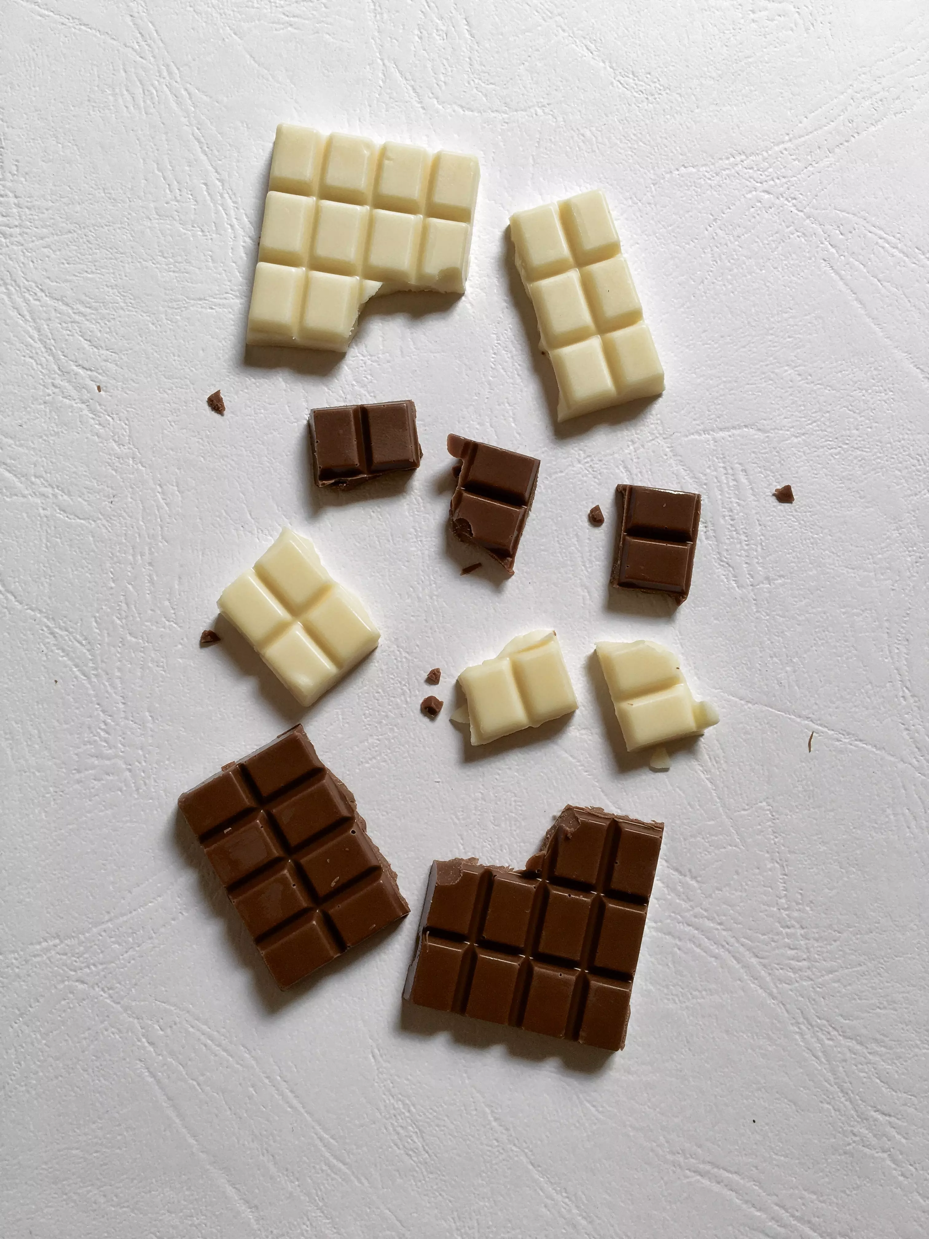 The pack features milk and white chocolate, among others (