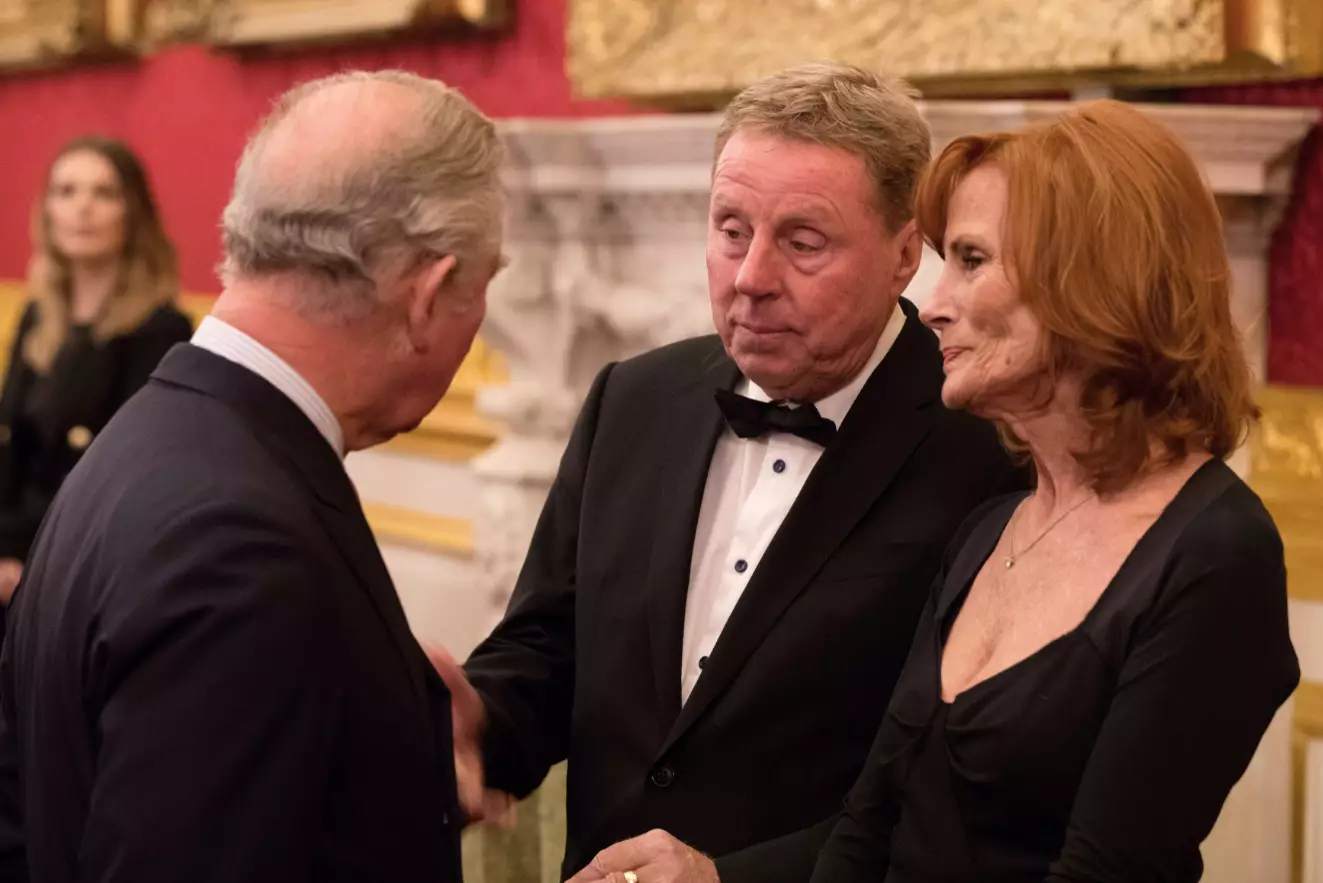 Harry Redknapp and wife Sandra with Prince Charles earlier this year.
