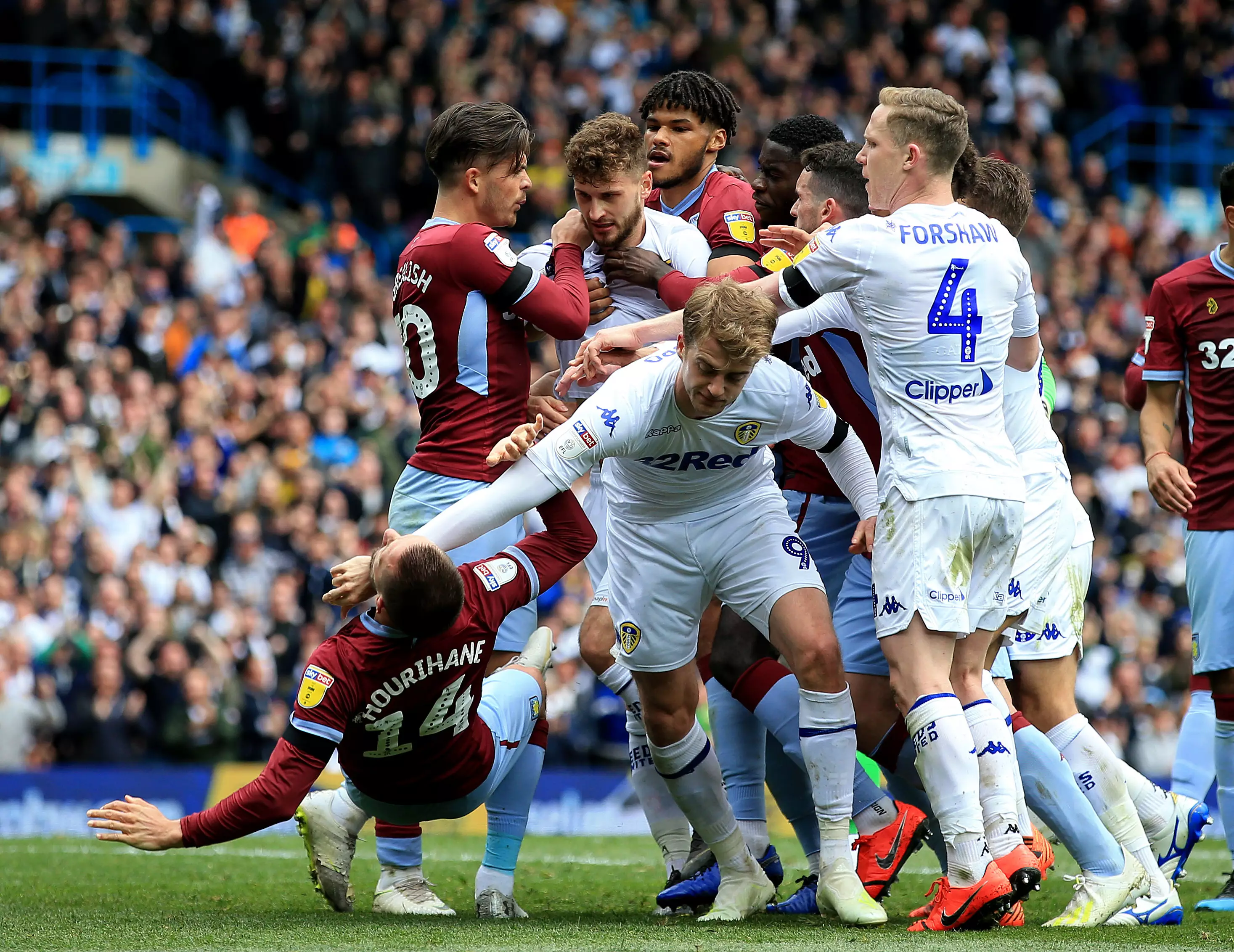 There was a huge melee in the match against Aston Villa at the end of the season. Image: PA Images