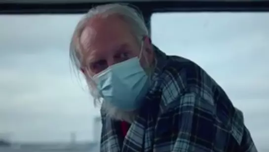The festive ad features an old man in hospital with Covid-19 (