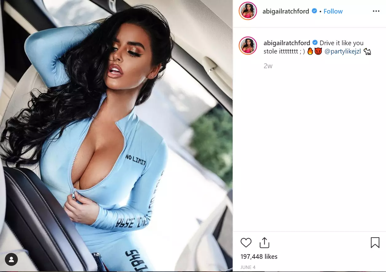 Abigail makes £6,300 per Instagram post.