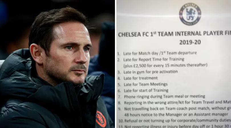 Chelsea's Fine List Under Frank Lampard Shows How Serious Of A Manager He Is