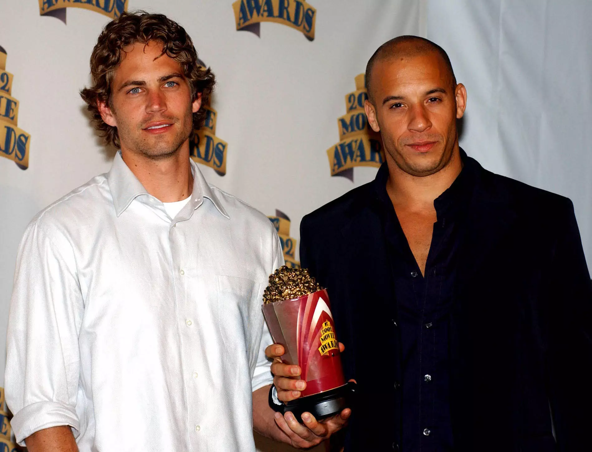 Paul Walker and Vin Diesel at the 2002 MTV Movie Awards.