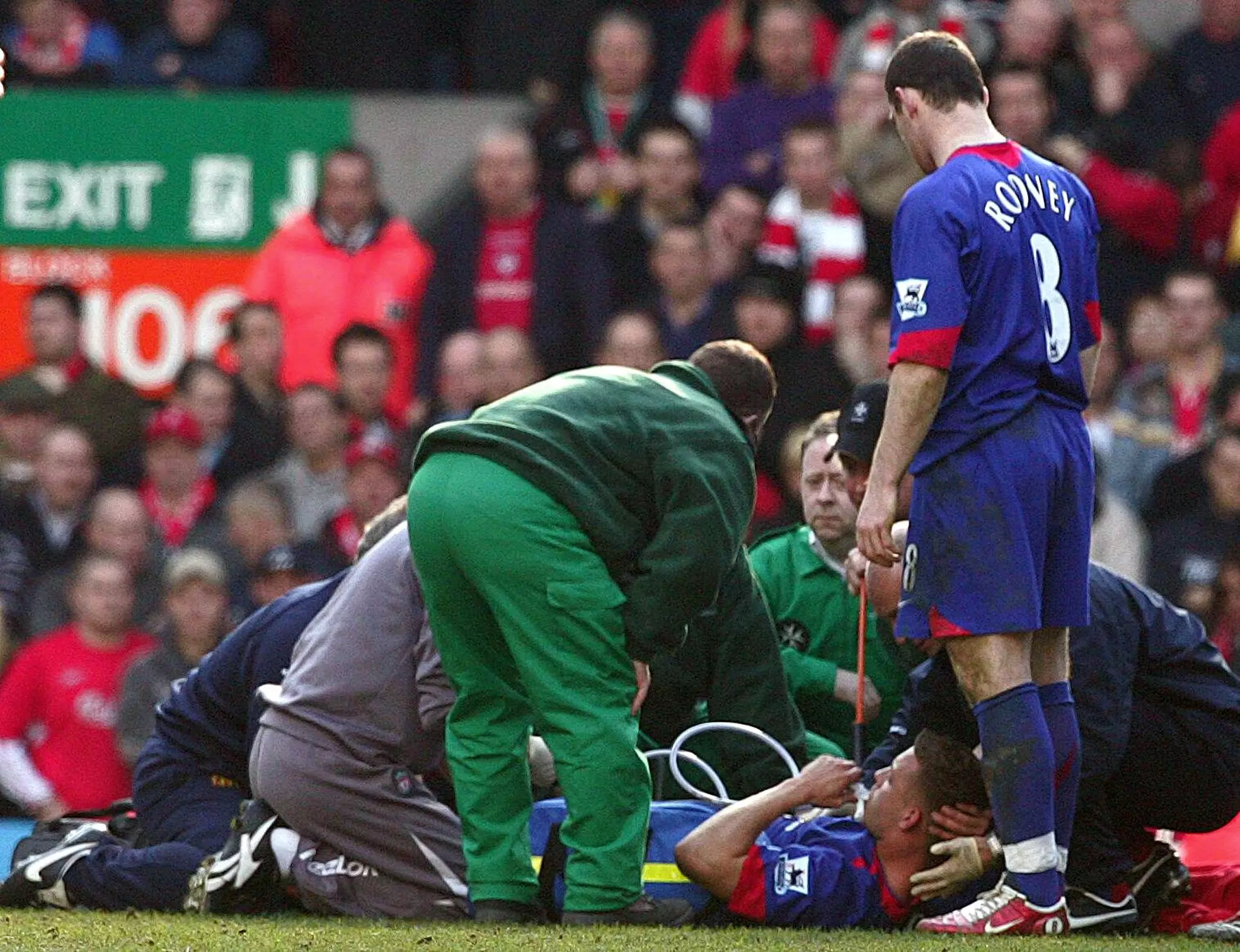 Medics see to Smith after the injury. Image: PA Images