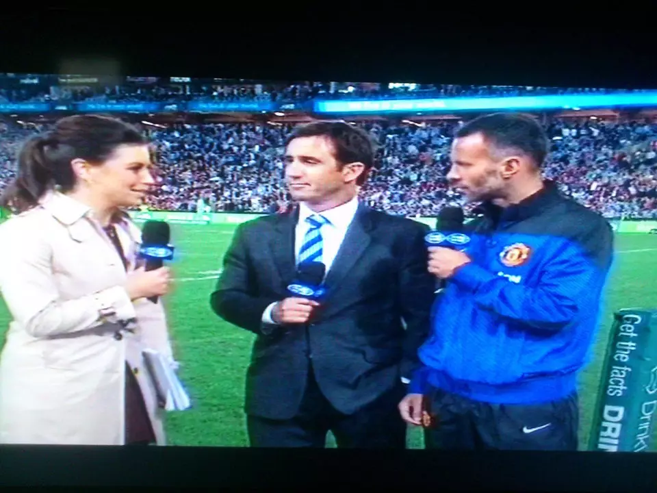Ryan Giggs during Nine's coverage of the 2013 State of Origin.