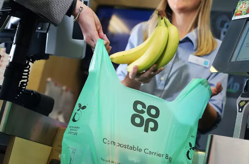 Co-op's new compostable bags.
