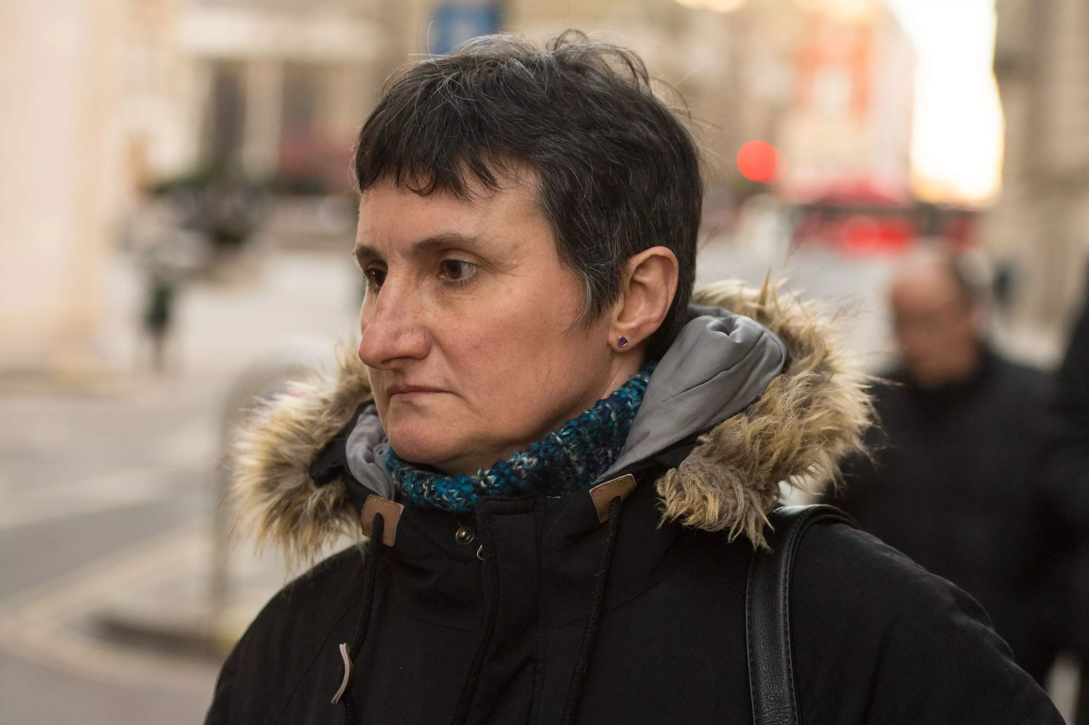 Sophie Lionnet's mother Catherine Devallonne outside the Old Bailey.