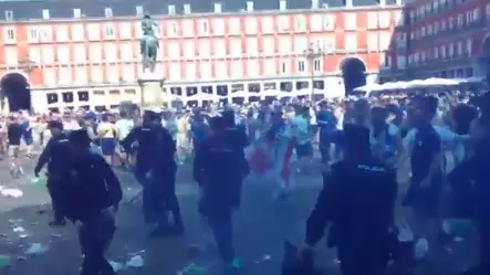 WATCH: Shocking Scenes As Leicester City Fans Fight Police In Madrid 